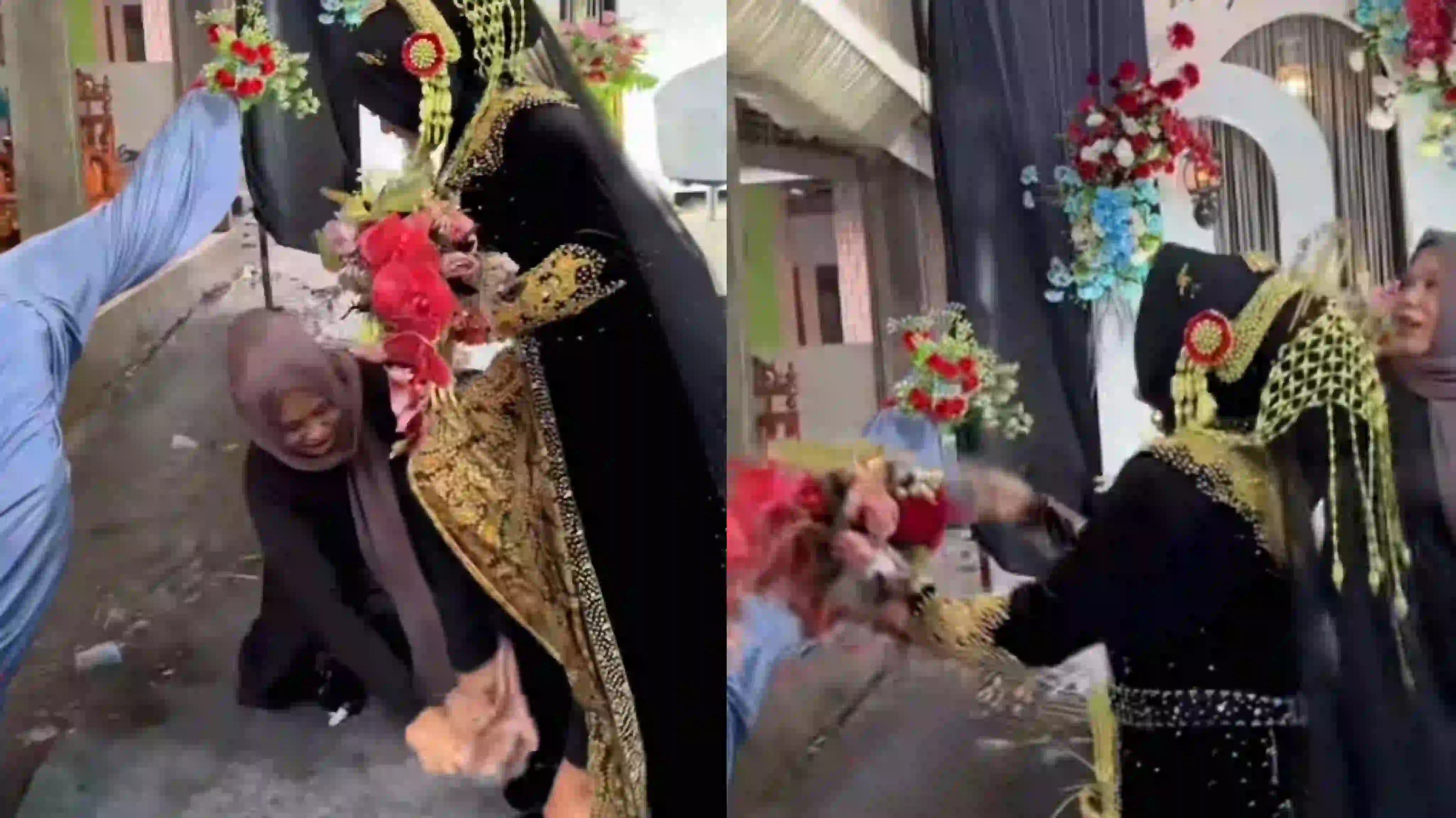 Viral, Pengantin Wanita Tangkal Hujan dengan Cara Lempar Celana Dalam ke Atas Genteng