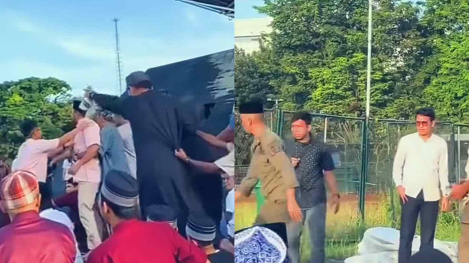 Heboh Jemaah Salat Idul Fitri Bentrok dengan Panitia Gegara Tak Mau Digeser