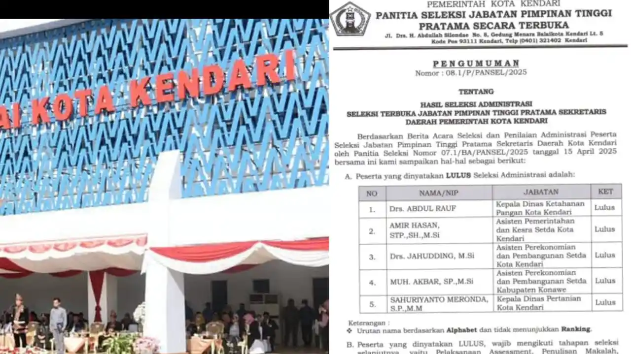 Lima Calon Sekda Kota Kendari Bakal Jalani Asesment