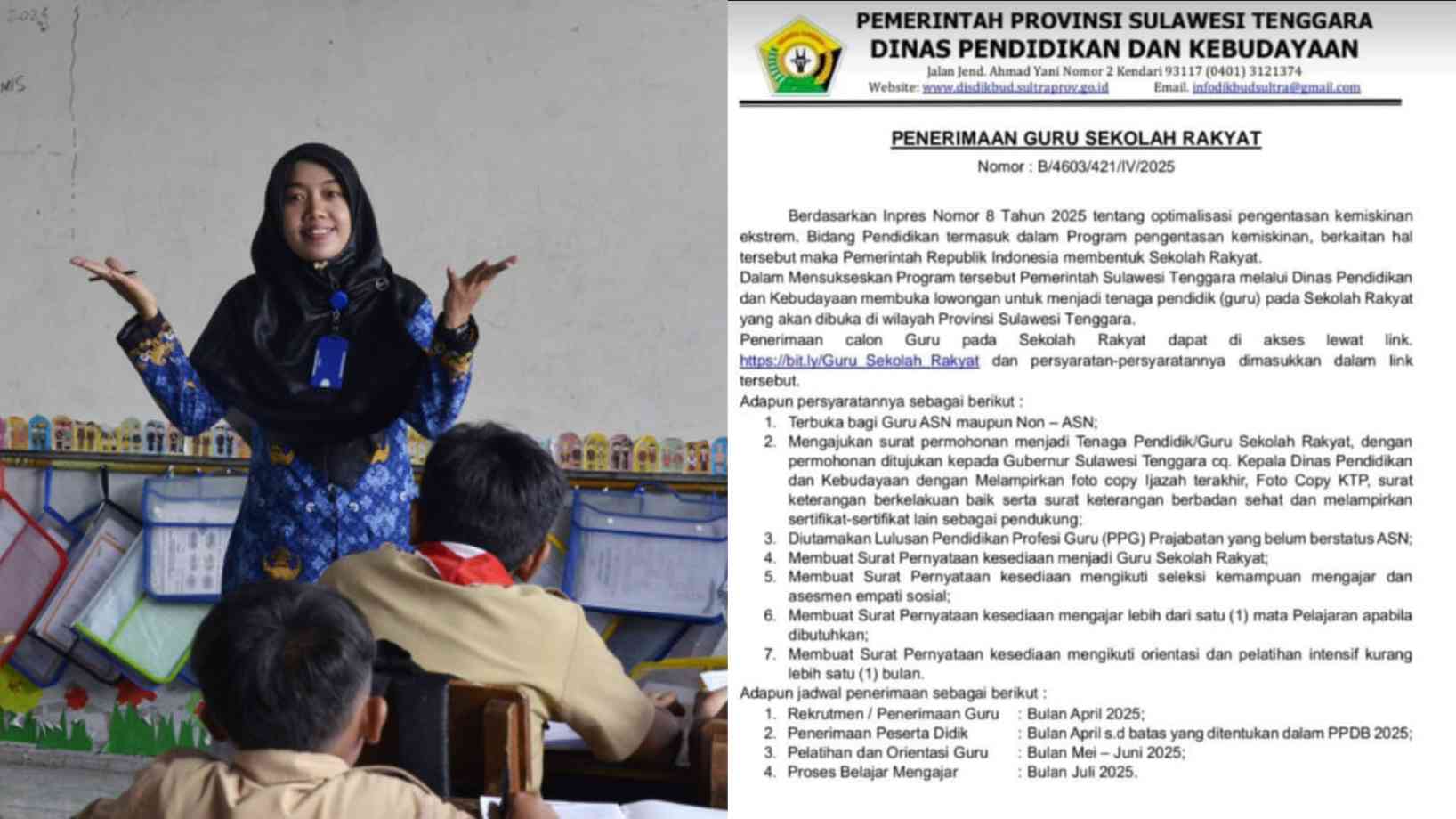 Rekrutmen Guru Sekolah Rakyat Sulawesi Tenggara 2025, Ini Bocoran Honornya