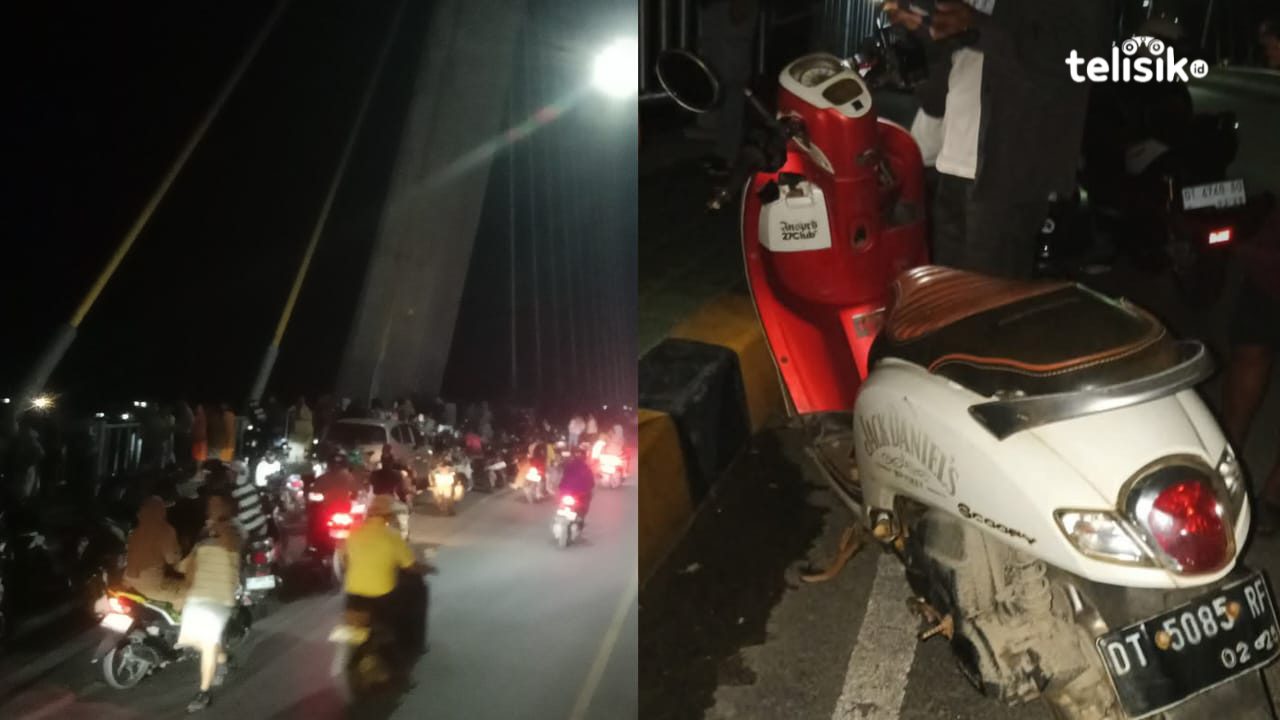 Heboh Pria Pengendara Honda Scoopy Lompat dari Jembatan Teluk Kendari