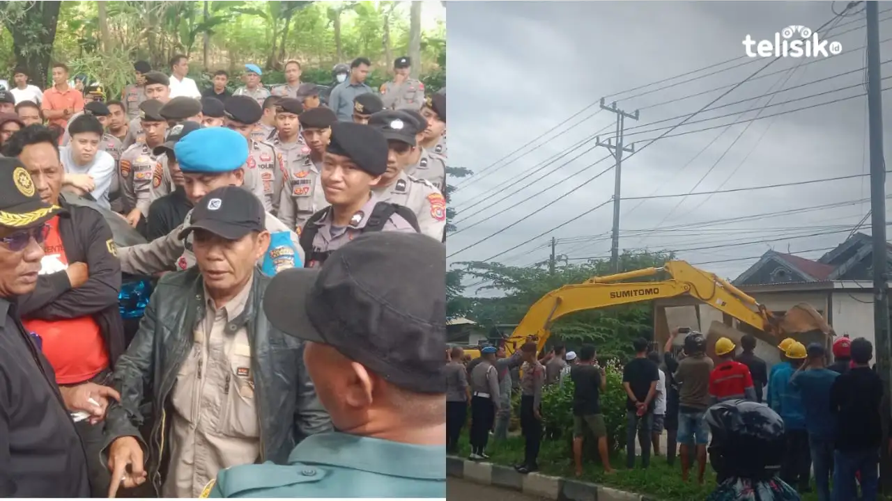 Heboh Warga Saksikan Eksekusi Lahan dan Pembongkaran di Kendari, Pemilik Rumah Protes