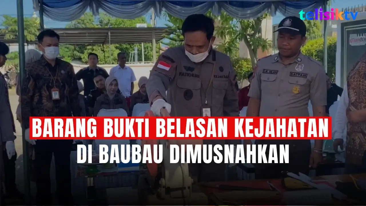 TELISIKTV: Barang Bukti Belasan Kejahatan di Baubau Dimusnahkan