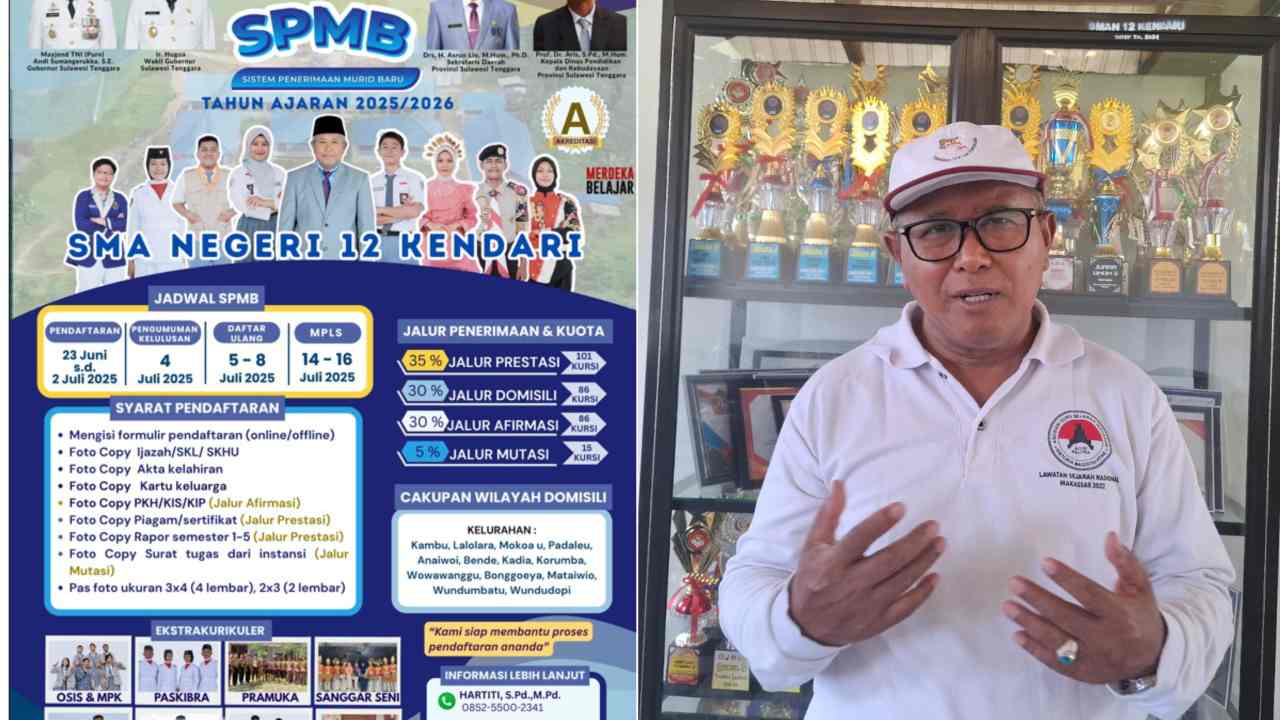 SMAN 12 Kendari Buka Pendaftaran Siswa Baru, Status Akreditasi A dengan Prestasi Akademik Unggul