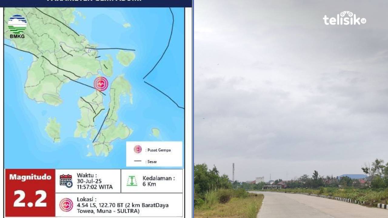 Gempabumi Tektonik Magnitudo 4.2, Guncang Muna, Buton Utara, dan Konawe Selatan