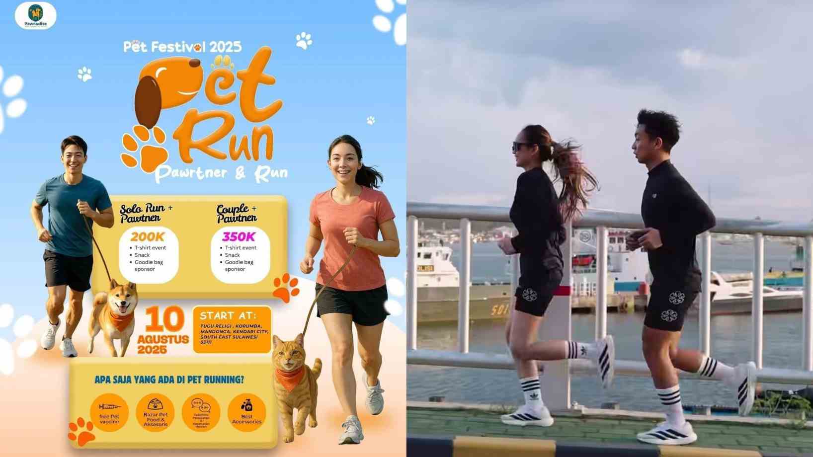 Dispar Sulawesi Tenggara Promosi Festival Run dengan Pencinta Hewan