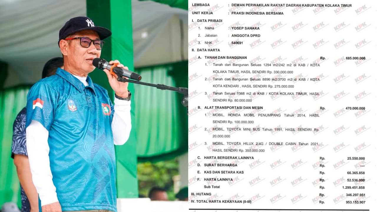 Yosep Sahaka Jabat Plt Bupati Kolaka Timur Ganti Abdul Azis yang Tersangka KPK, Harta Kekayaan Ratusan Juta