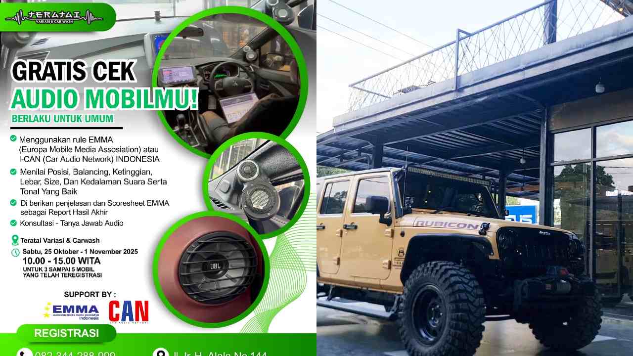 Teratai Variasi Kendari Buka Program Gratis Cek Audio Mobil dan Gunakan Standar Internasional