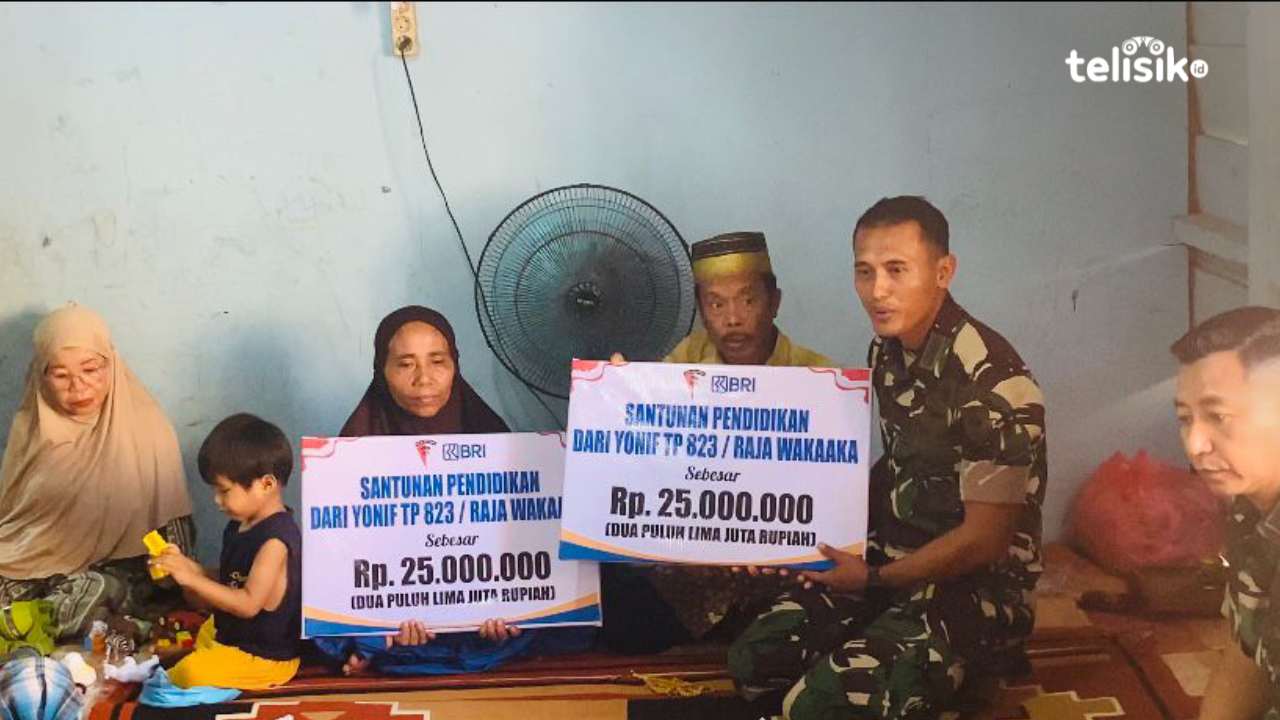 Yonif TP 823/Raja Wakaaka Beri Santunan Anak Korban Pembunuhan di Baubau