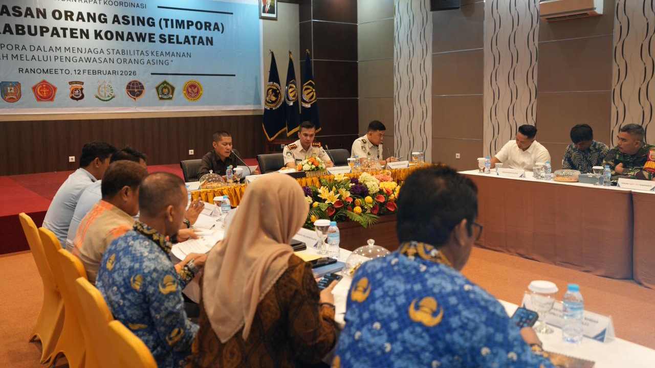 Imigrasi Kendari Gelar Rakor TIMPORA Konsel, Perkuat Pengawasan Orang Asing dan Stabilitas Daerah