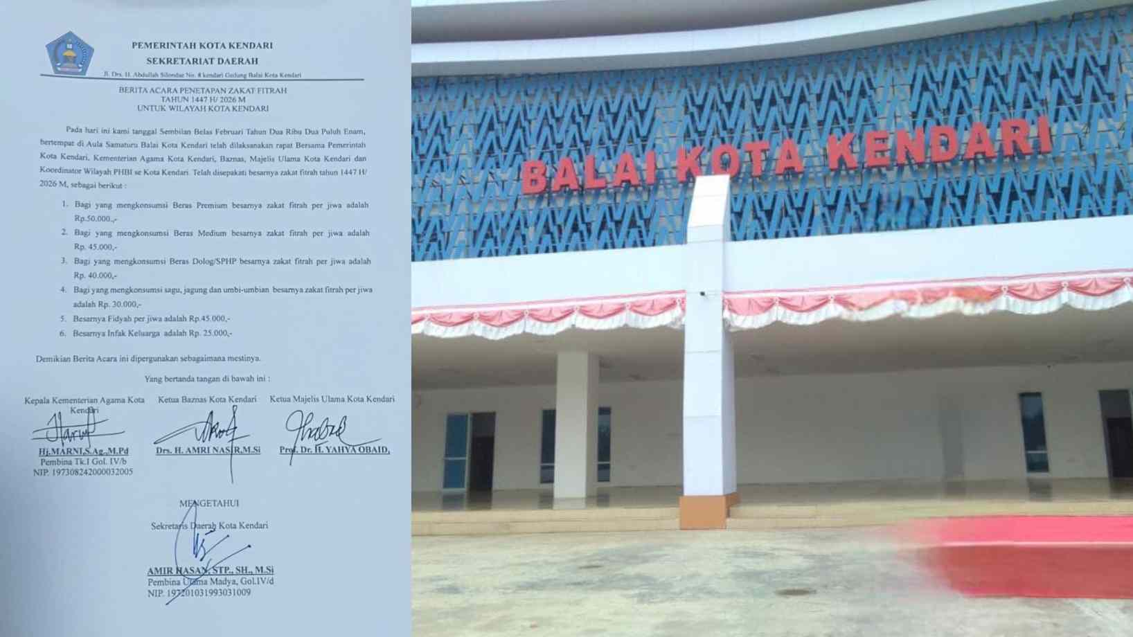 Pemkot Kendari Tetapkan Besaran Zakat Fitrah 1447 H, Ini Rinciannya