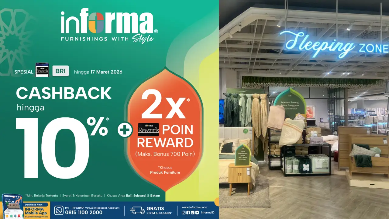 INFORMA Kendari Hadirkan Promo 2X Poin Rewards dan Cashback hingga 10 Persen