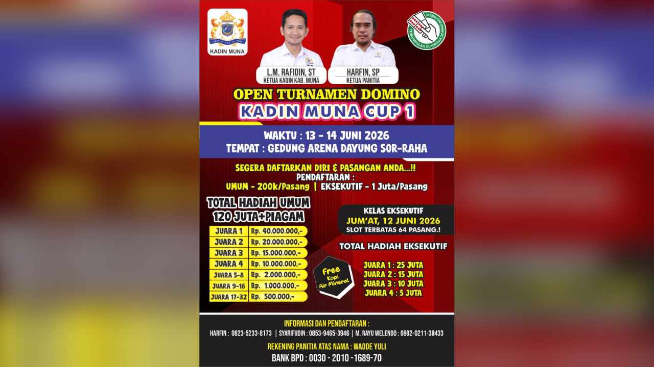 Janjikan Seminggu Panitia Domino Kadin Muna Cup I Tak Lunasi Hadiah Pemenang