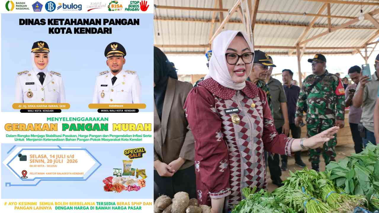 Gerakan Pangan Murah Kembali Digelar di Balai Kota Kendari 14-20 Juli 2026
