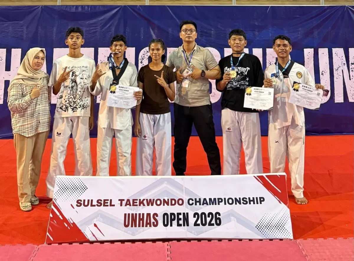 Meski Tiga Bulan Berlatih, Atlet Taekwondo SKO Sultra Boyong Tiga Medali di Unhas Open 2026