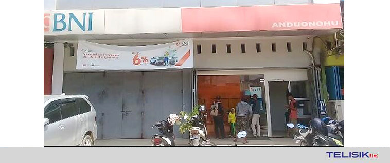 Suasana Kantor BNI Anduonohu. Foto: Mutarfin/Telisik