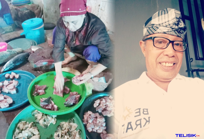 Memotong Ikan dalam dimensi sama, pembeli kadang bingung memilih karena porsinya sama. Foto : Istimewa