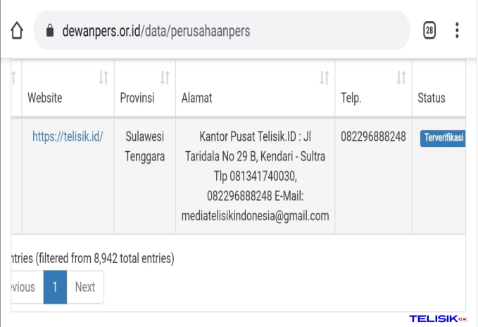 Tampilan website Dewan Pers. Foto: Istimewa