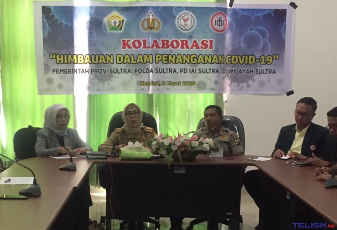 Rapat gabungan penanggulangan Virus Covid-19 (Corona) di Sulawesi Tenggara. Foto: Dul/Telisik