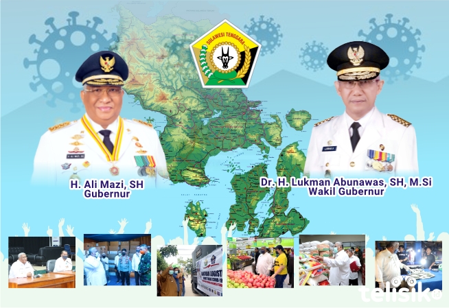 Gubernur Sultra Ali Mazi dan Wakil Gubernur Sultra Lukman Abunawas. Foto: Haidir Muhari/Telisik