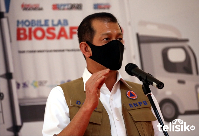 Ketua Gugus Tugas Percepatan Penanganan COVID-19, Doni Monardo dalam acara peluncuran Pengoperasian Mobile Biosafety Level (BSL)-2 BPPT dan Penandatanganan Nota Kesepahaman Pengadaan & Pemanfaatan Produk Inovasi COVID-19  di Jakarta, Selasa (16/6/2020). F