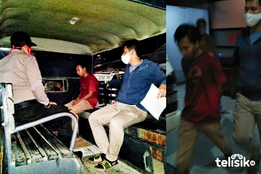 Tersangka RD saat ditangkap polisi. Foto: Thamrin Dalby/Telisik
