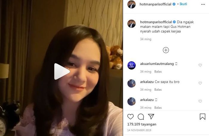 Postingan Pengacara Hotman Paris Hutapea soal isi chat di instagram pribadinya. Foto: Repro Google.com