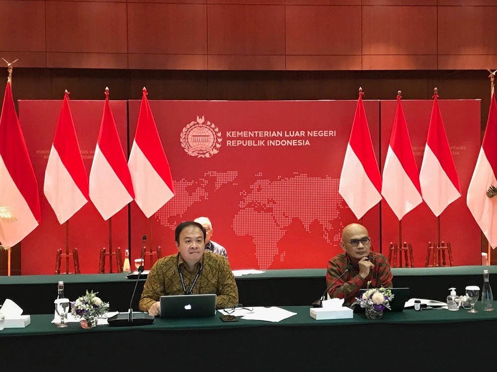 Pertemuan ke-8 Komite Konsultasi Bilateral (KKB) Indonesia – Uzbekistan yang dilakukan secara virtual di Jakarta, Kamis (23/7/2020), untuk memperkuat perdagangan kedua negara. Foto: Ist.