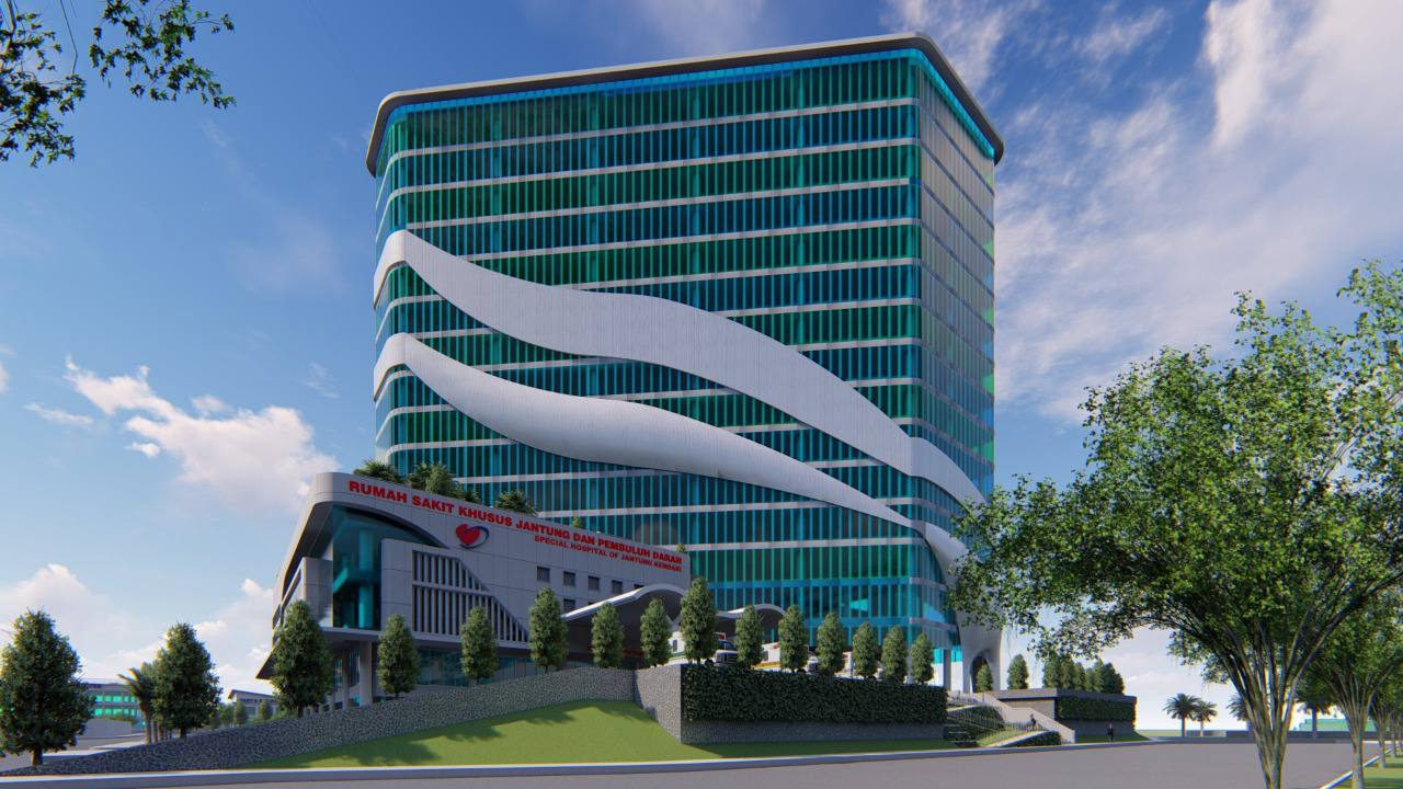 Konsep gedung RS Jantung dan Pembuluh Darah Sultra. Foto: Repro bappedasultra.go.id