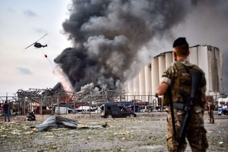 Ledakan hebat terjadi di Lebanon, Beirut, sebabkan seorang WNI alami luka. Foto: Repro BBC