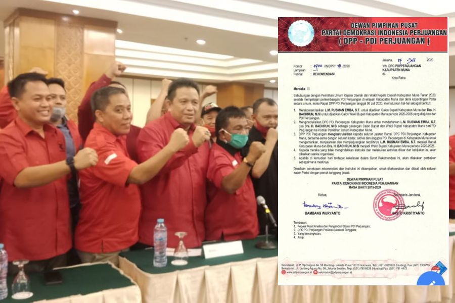 LM Rusman Emba menghadiri pengumuman dukungan di DPP PDIP. Foto: Ist.