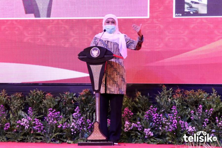 Gubernur Jatim, Khofifah Indar Parawansa. Foto: Try Wahyudi Ari Setyawan/Telisik
