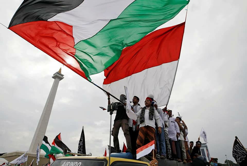Aksi solidaritas masyarakat Indonesia atas Palestina di Jakarta. Foto: Ist.