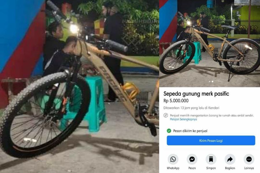 Sepeda gunung milik warga Kecamatan Kambu, La Ode Munafar yang sempat dijual di grup Facebook KJB. Foto: Ist.