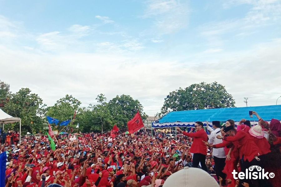 Suasana deklarasi pasangan HATI, Foto: Mohamad Lukman Saputra/Telisik