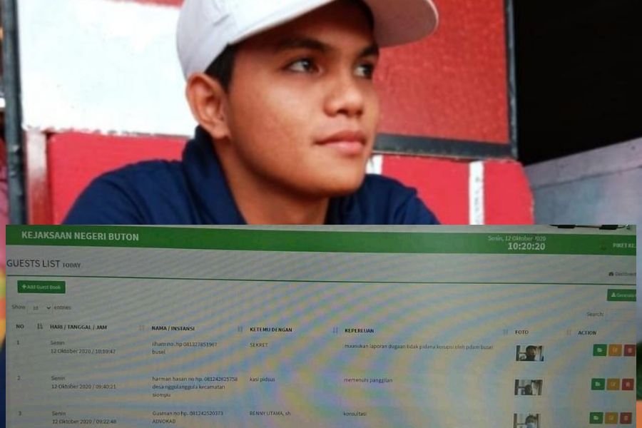 Bukti tanda laporan Ilham di loket Kejari Pasarwajo. Foto: Ist.