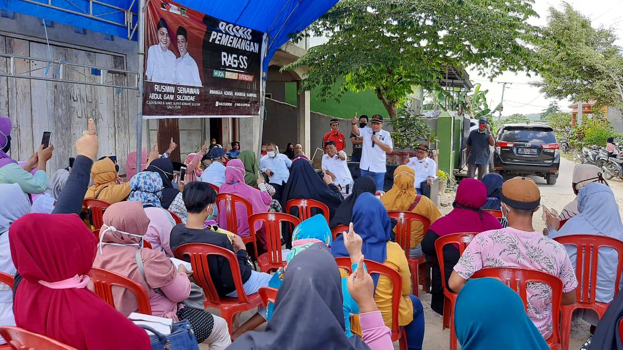 Suasana kampanye tatap muka pasangan Rusmin-Senawan. Foto: Ist.