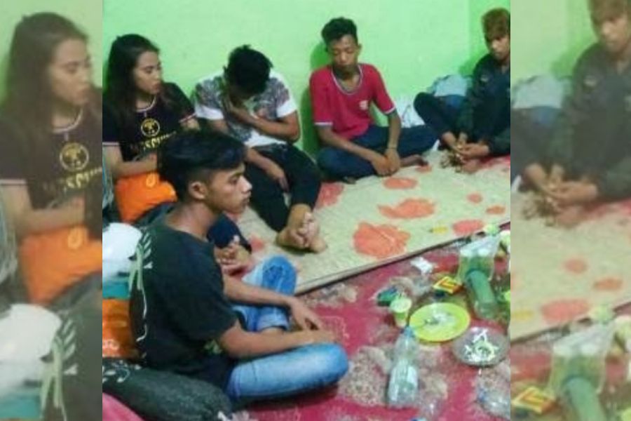 Ilustrasi remaja sedang pesta miras di kos-kosan. Foto: Repro Okezone.com