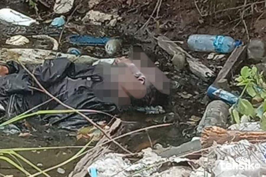 Seorang mayat ditemukan di pinggir sungai. Foto: Ist.