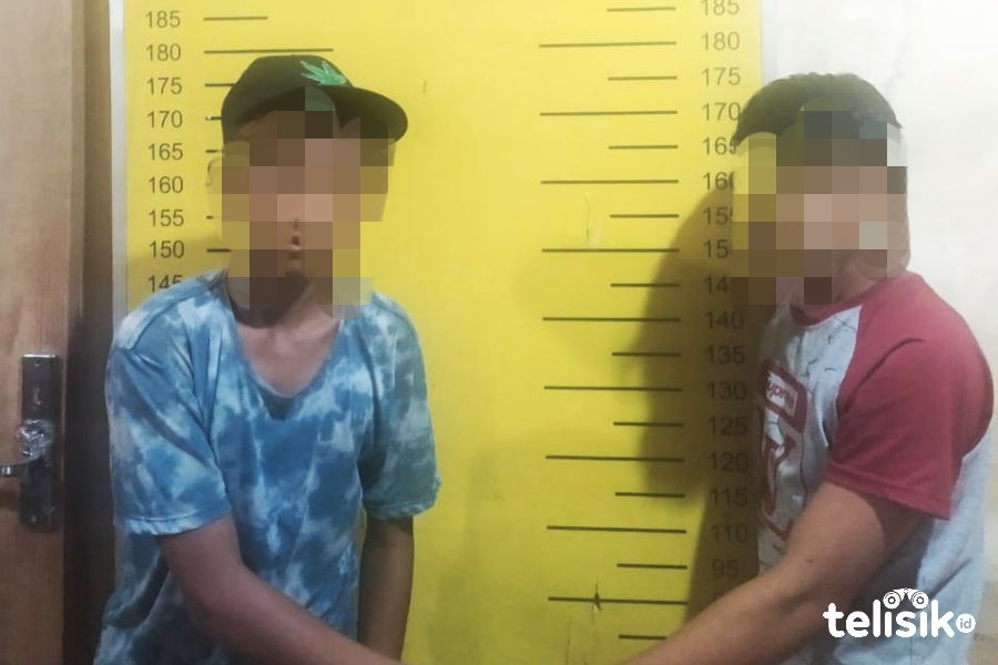 Kedua pencuri spesialis bobol rumah setelah ditangkap polisi. Foto: Ones Lawolo/Telisik