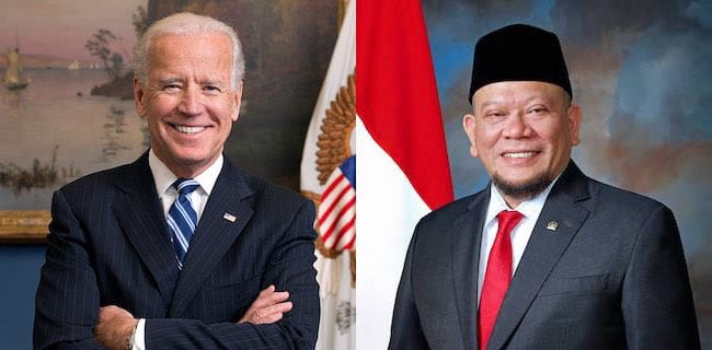 Joe Biden (kiri) dan LaNyalla Mattalitti (kanan). Foto: Ist.
