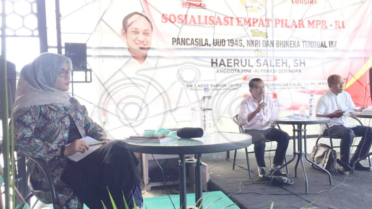 Suasana sosialisasi 4 pilar kebangsaan. Foto: Siswanto Azis/Telisik