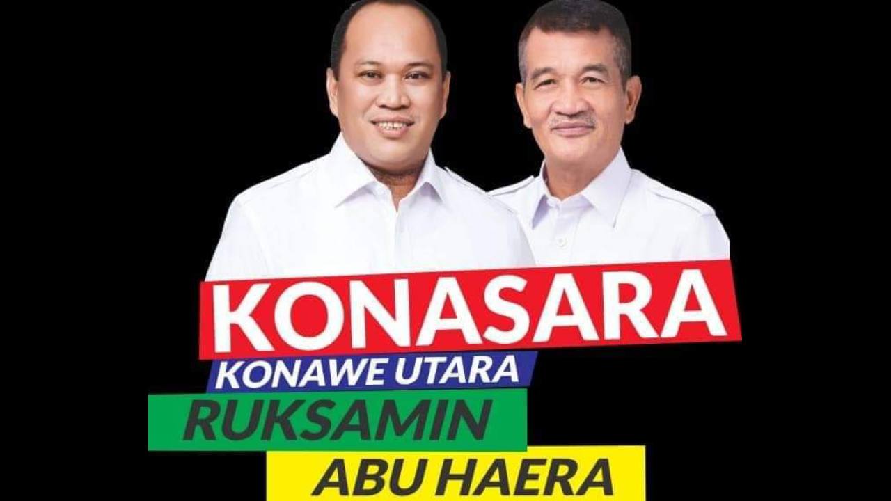 Paslon Ruksamin-Abu Haera sementara ini unggul dibandingkan Paslon NKRI di Pilkada Konawe Utara. Foto: Ist.