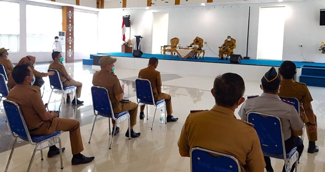 Suasana rapat koordinasi peningkatan disiplin dan evaluasi kinerja serta penegasan netralitas ASN jelang Pilkada. Foto: Ist.