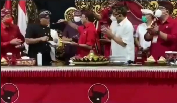 Screenshot video PDIP gelar ulang tahun di Bali. Foto: Screnshot/video