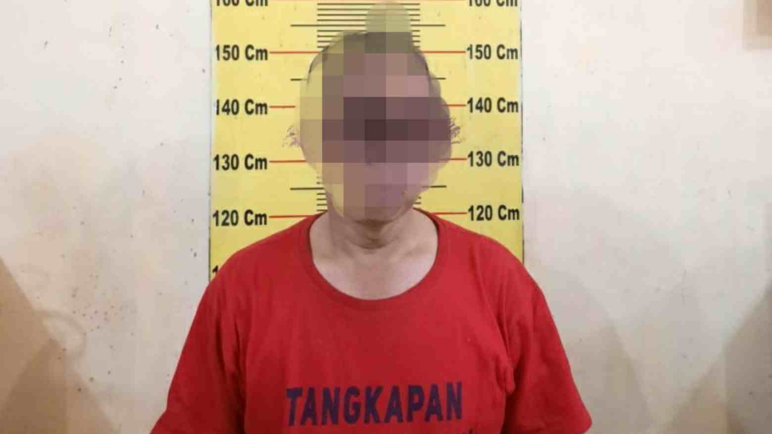 Pelaku saat ditahan di Polsek Deli Tua. Foto: Ist.