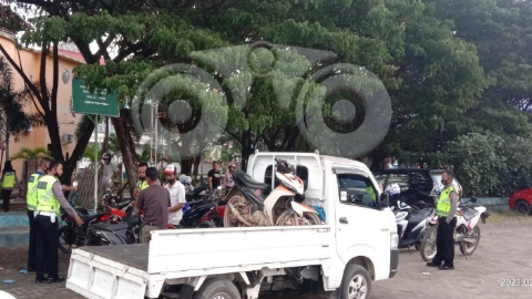 Puluhan kendaraan berknalpot bogar diamankan polisi. Foto: Hir/Telisik