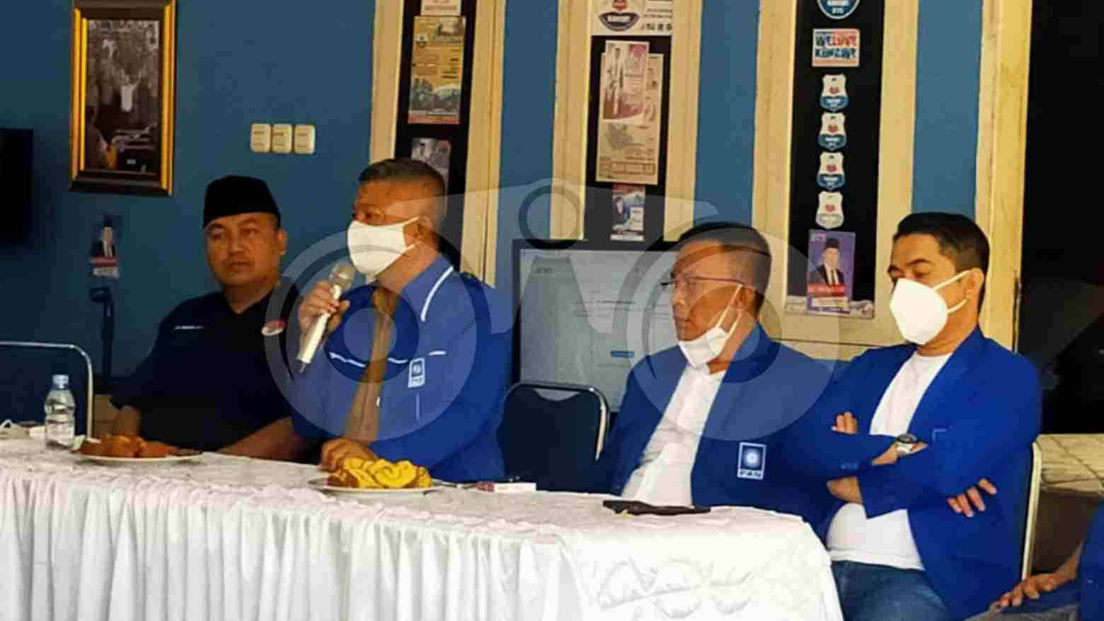Suasana Musda ke-V DPD PAN Konawe, secara virtual. Terlihat beberapa kader PAN Konawe. Foto: Muh. Surya Putra/Telisik