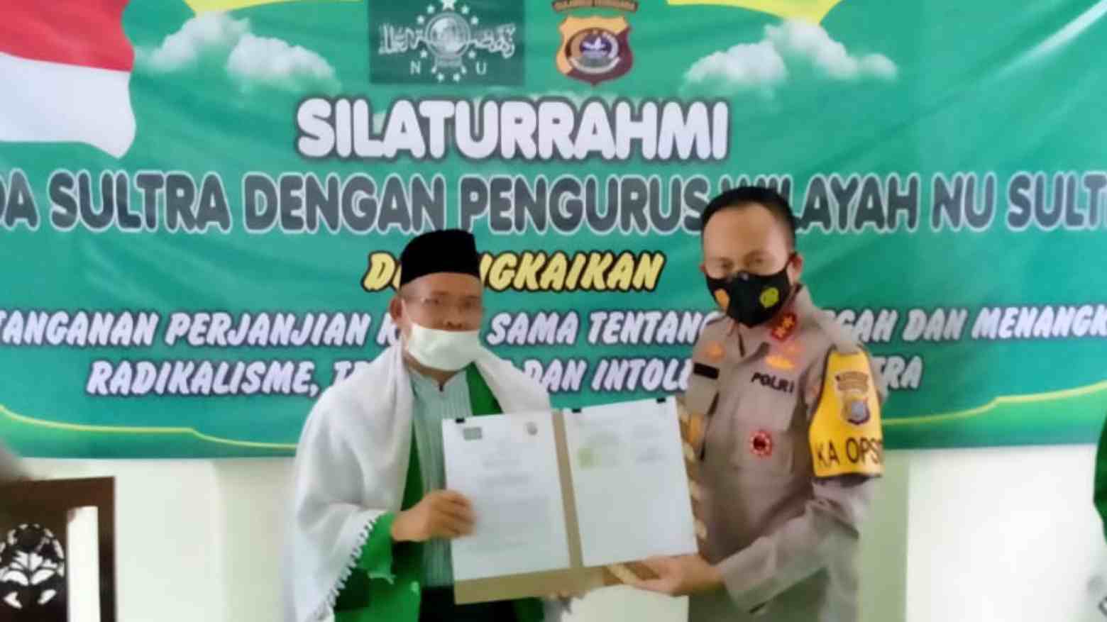 MoU antara Polda Sultra dan NU tangkal paham radikalisme, terorisme, dan intoleran. Foto: Ist.