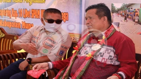 Bupati Muna, LM Rusman Emba akan mengevaluasi kinerja ASN Muna yang tidak disiplin. Foto: Sunaryo/Telisik